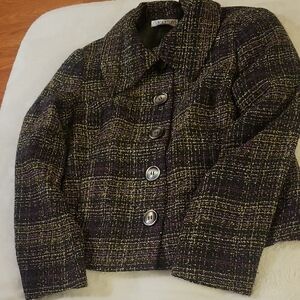Pendleton Black, Purple, White Tweed Blazer